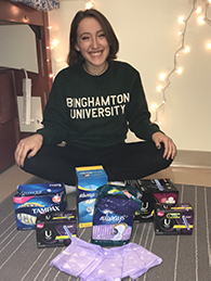 Halley Gerber collected feminine hygiene products for local women in need.