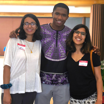 Zara Shah, Alpha Bah and Shreen Dubey hosted a Community Health Fair on June 21, 2018 at the Binghamton American Civic Association thanks in part to the Passion for Impact Scholarship awarded by the African Student Organization and MALIK Fraternity Inc.