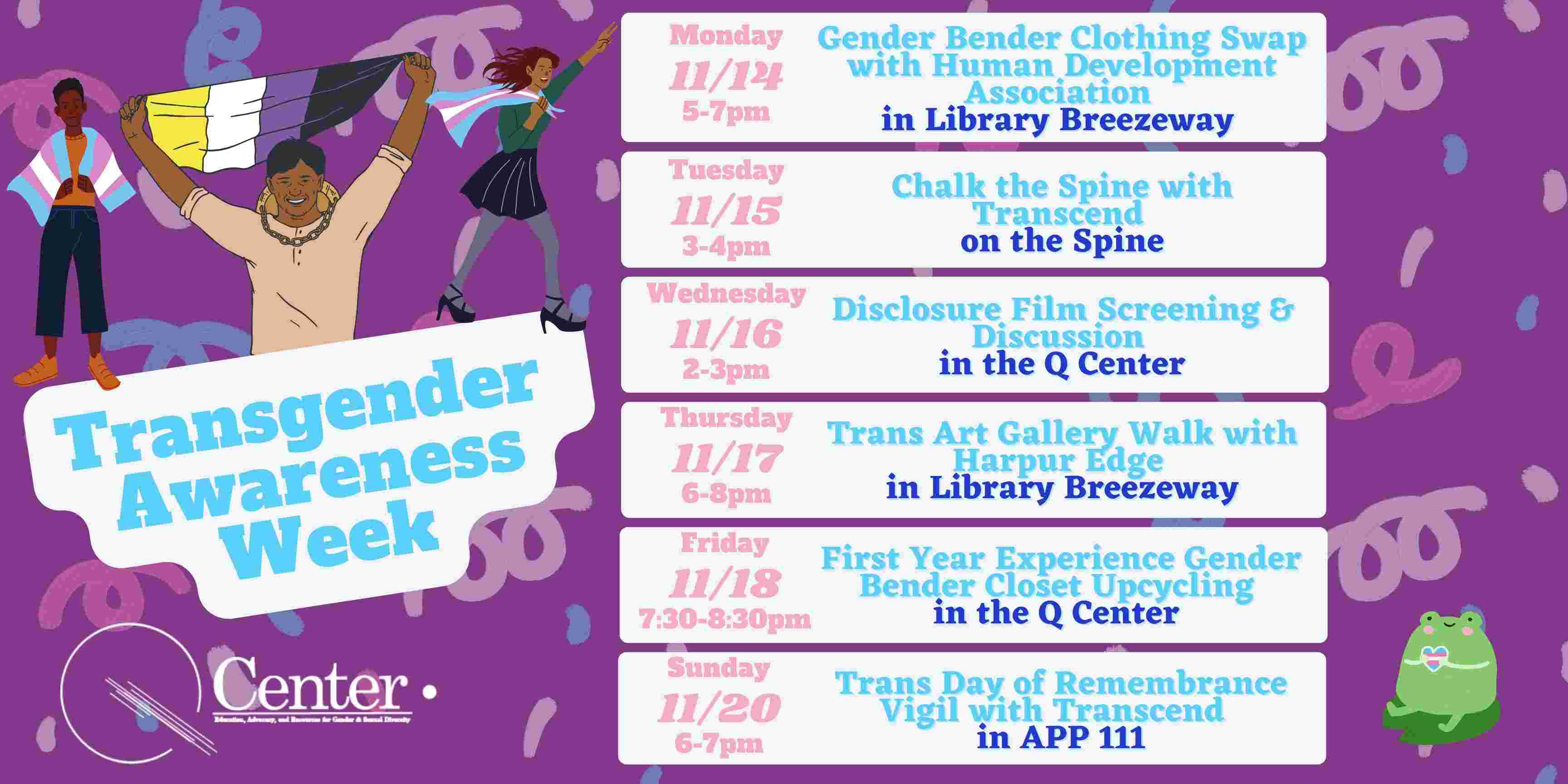 Transgender Awareness Week LGBTQ Center Binghamton University