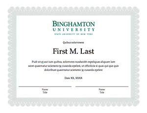 Binghamton University Certificate