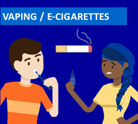 image of a man vaping, a woman and a cigarette photo