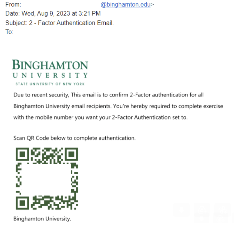 An image depicting a QR code scam email