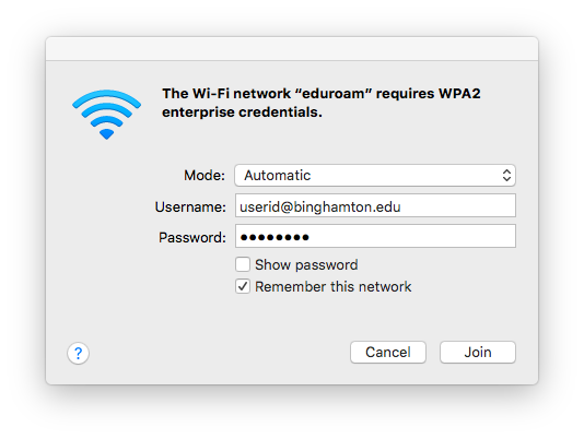 Instrcution to how to Connect to eduroam Wi-Fi with Mac OS X 10.10 and newer