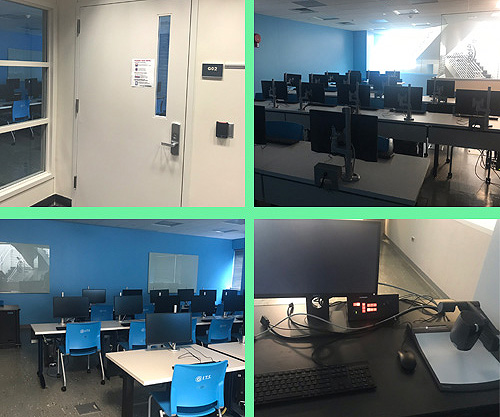 Photos of computer labs in Academic A G2 