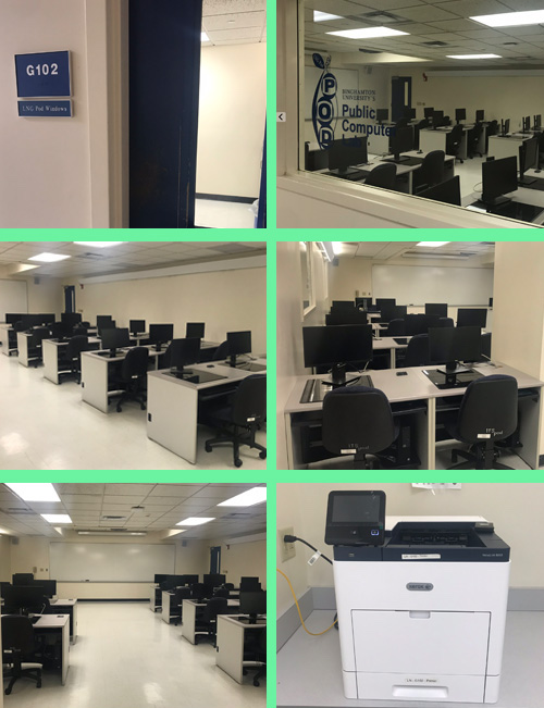 Photos of computers availability in Library North 102