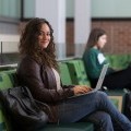 Undergraduate Adriana DiCocco photographed at the University Union Atrium