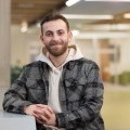 Peter Most, integrative neural biology major, photographed at Science IV