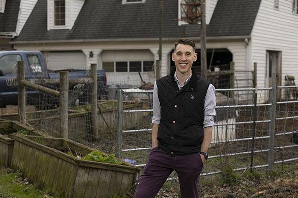 Bennett Doughty, clinical assistant professor of pharmacy practice, photographed at the Nyala Alpaca Farm in Vestal, N.Y.