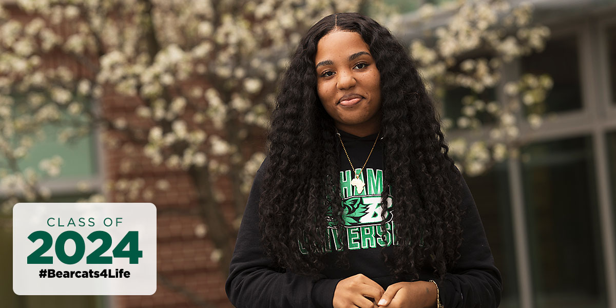 Zaliyah Vernon will graduate with a degree in human development during the May 2024 Commencement ceremony.