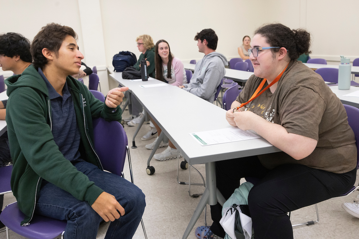 Gerhard Lenz and Emma Price speak about their Binghamton University experience as part of an exercise in the Civil Dialogue Project.