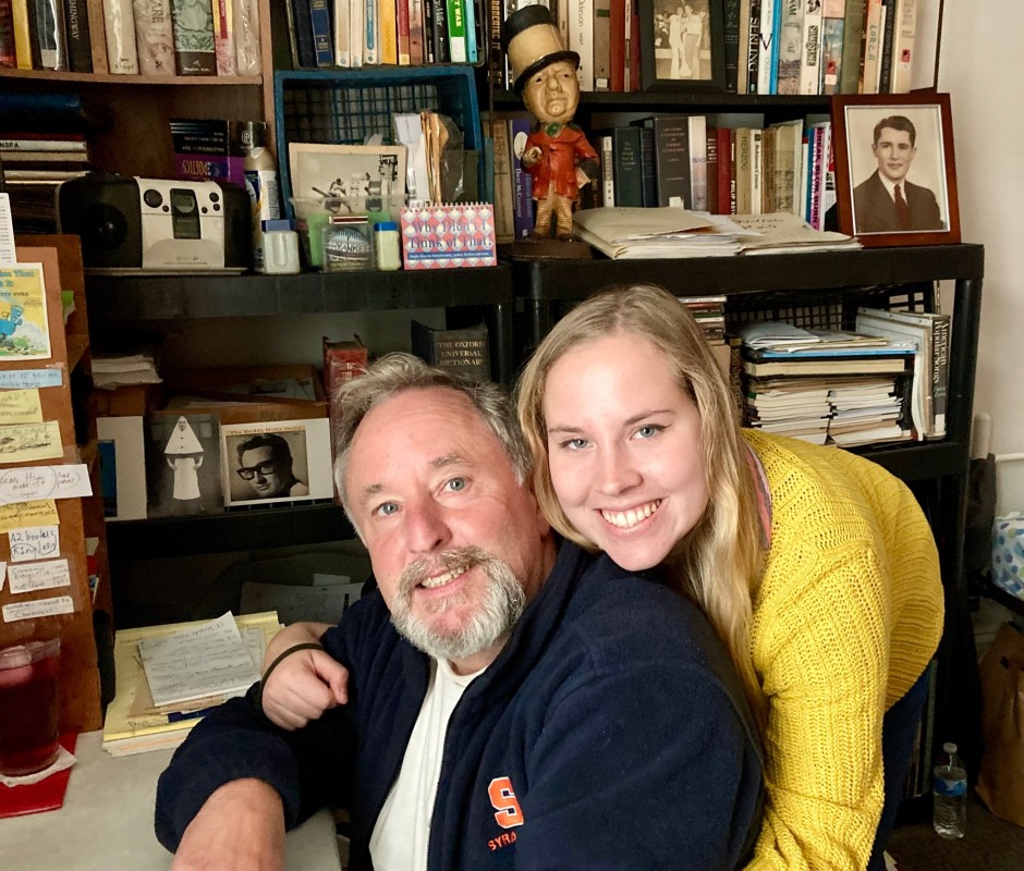 Poet and Harpur alumnus Gerry Crinnin with his daughter Charlotte, who is also a Binghamton alumna.