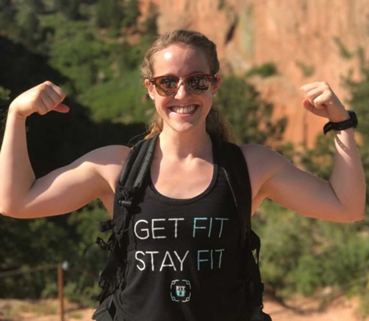 Senior Monica Hope takes a break from her USA Triathlon internship to hike at Garden of the Gods Resort in Colorado Springs, Colo.