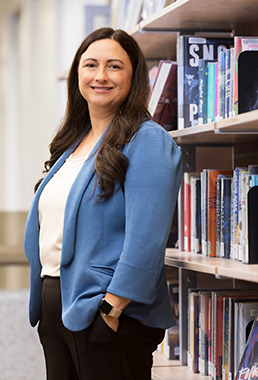 Andrea Falcone became dean of Libraries in July 2023.