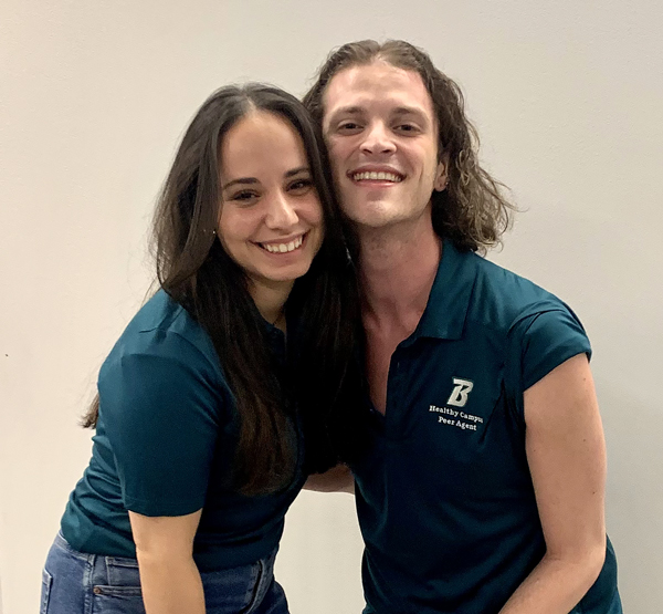 Maya Homa and Michael Bianco are the two Healthy Campus Peer Agents who coordinated this semester's first Mental Health Advocacy Training.