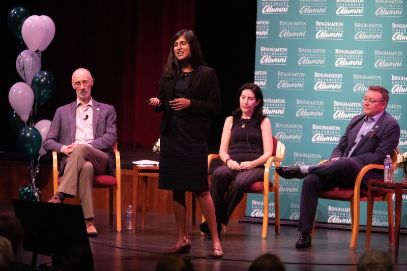 Tasfia Nayem ’14 speaks during 