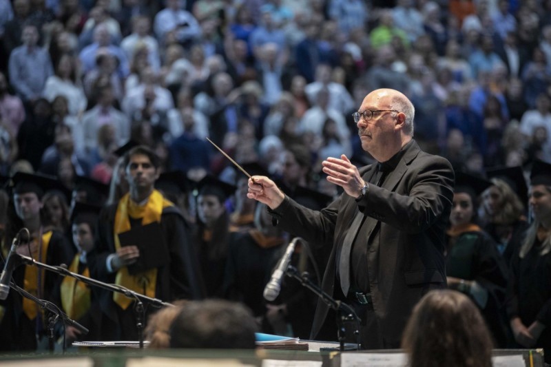 Binghamton University Graduate School Commencement Ceremony, Friday, May 17, 2019 held at the Events Center. University Wind Symphony conducted by Daniel Fabricius.