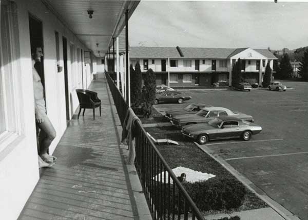 Decades ago, a shortage of on-campus housing resulted in some students living in Colonial Community at the Colonial Motor Inn on the Vestal Parkway. Although the motel is no longer there, those who lived there have fond memories of their alternative housing. Many 