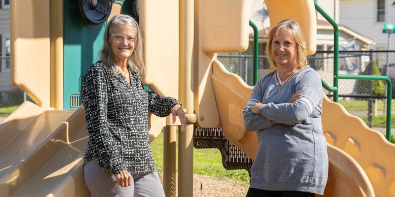 Bartle Professor Rosa Darling (left) and Associate Professor Judith Quaranta are alumnae of Binghamton's Decker School of Nursing.