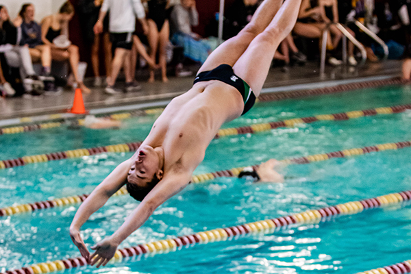 Sophomore Chris Egan took first place in the men's one-meter diving competition during the first day of the America East Swimming & Diving Championships.