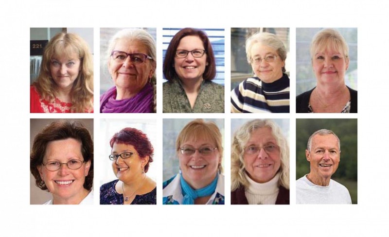 The following Decker College of Nursing and Health Sciences faculty and staff retired in between 2020 and 2021. From top left: Michelle Ames, Kathleen Anderson, Jill Gilbert, Brenda Holcomb, Judy Kitchin, Fran Munroe, Jennie Orton, Vickie Slavetskas, Fran Srnka-Debnar and Gary Truce.