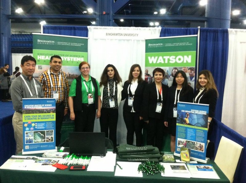 Students and faculty members from the Systems Science and Industrial Engineering Department at the 2017 INFORMS Annual Meeting where Cheng won the Best Paper Award.