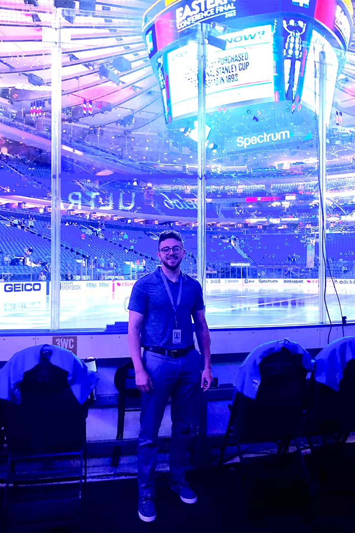 School of Management MBA student Jackson Yaeger spent two summers as a student associate at Madison Square Garden.