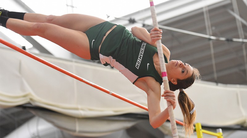 Binghamton University Pole Vaulter Sarah Haley in action.