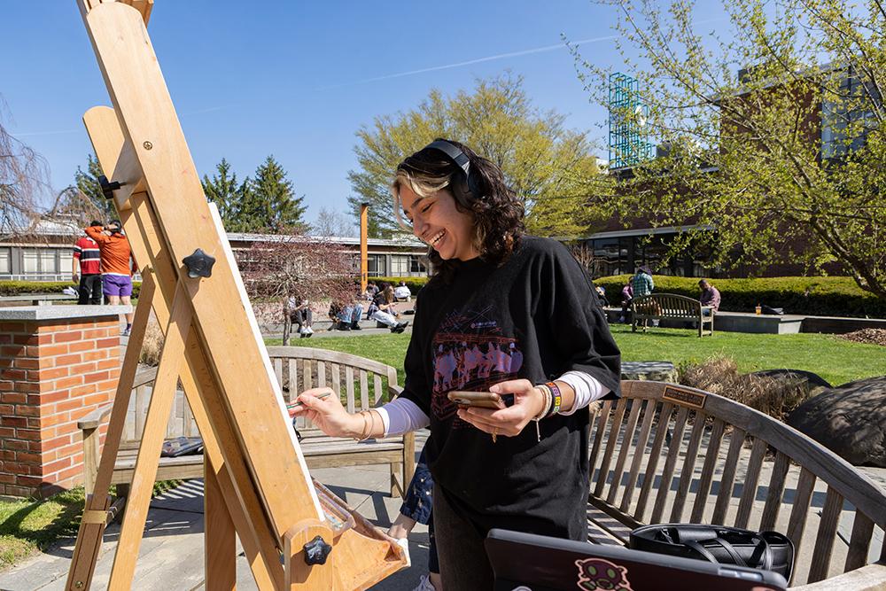 Painting her father 