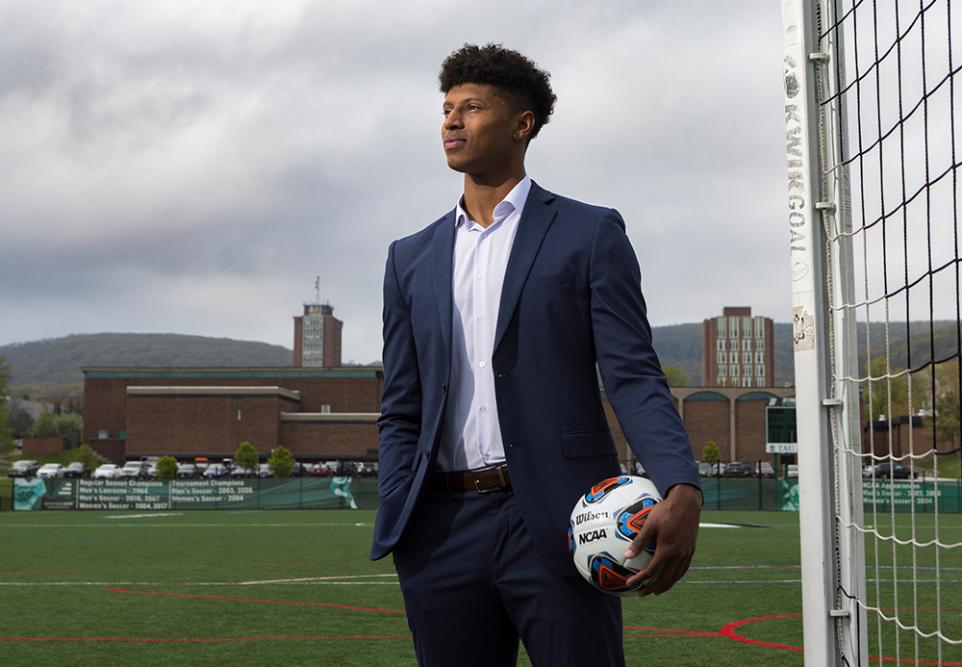 Becoming his best self: Binghamton Bearcat goalie embraced life’s challenges on road to MBA